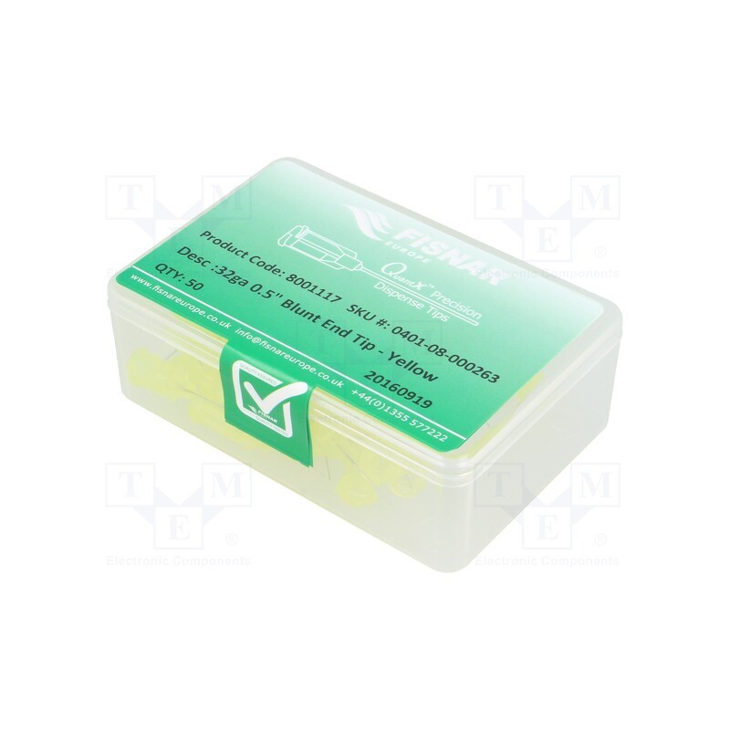 5 pcs x FISNAR - 8001117 - Needle: steel, 0.5', Size: 32, straight, 0.1mm, Mounting: Luer Lock