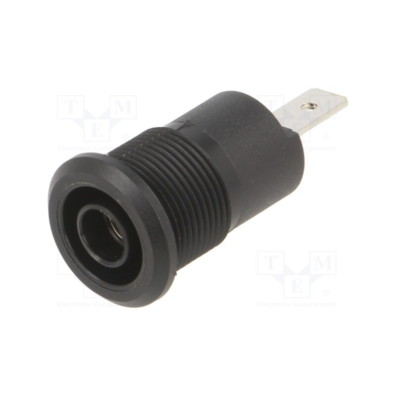 1 pcs x STu00c4UBLI - 23.3030-21 - Socket, 4mm banana, 24A, 1kV, black, nickel plated, on panel,screw