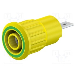 1 pcs x STu00c4UBLI - 23.3160-20 - Socket, 4mm banana, 24A, 1kV, Cutout: Ø12.2mm, yellow-green, brass