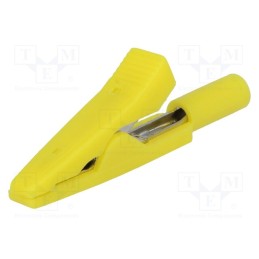 2 pcs x AXIOMET - AX-CR-2PM-Y - Crocodile clip, 10A, 60VDC, yellow, Overall len: 41.5mm