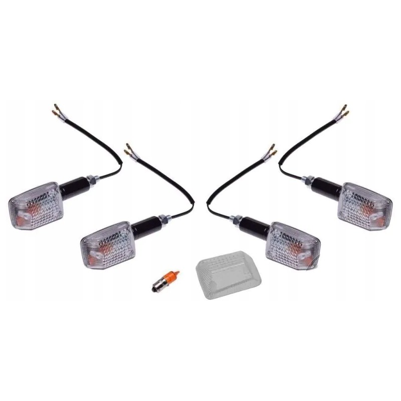 Indicator light mini black, light, long, 4 pcs