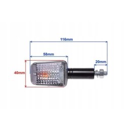 Indicator light mini black, light, long, 4 pcs