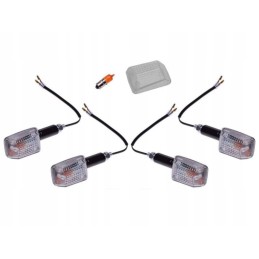 Indicator light mini black, light, long, 4 pcs