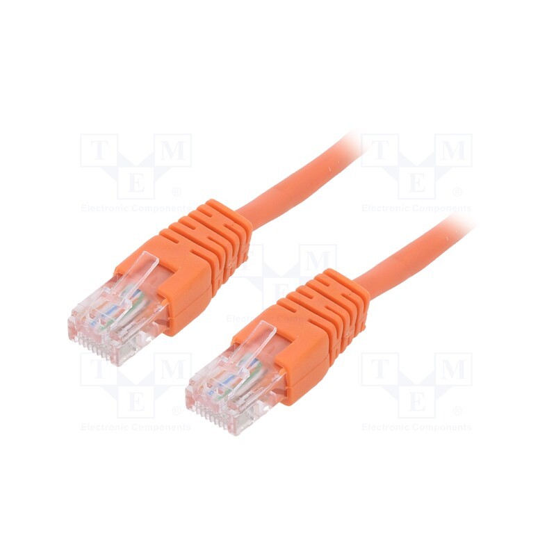 1 pcs x GEMBIRD - PP12-0.5M/O - Patch cord, U/UTP, 5e, stranded, CCA, PVC, orange, 0.5m, 26AWG