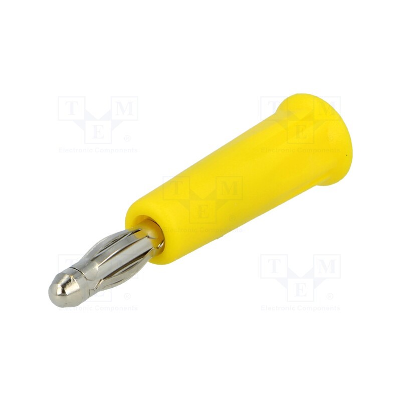1 pcs x ELECTRO-PJP - 1010-I-GE - Plug, 4mm banana, 24A, 60VDC, yellow, non-insulated, on cable
