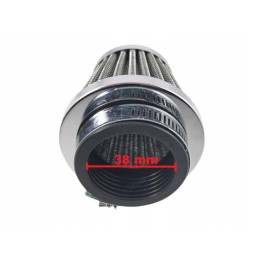 Chrome conical air filter 38 mm
