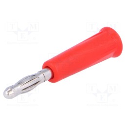 1 pcs x ELECTRO-PJP - 1010-I-RT - Plug, 4mm banana, 24A, 60VDC, red, non-insulated, Overall len: 46mm