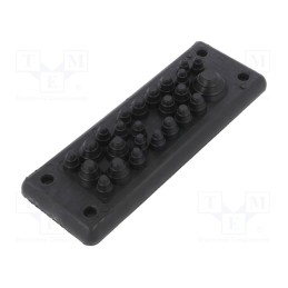 1 pcs x TRELLEBORG - MH25 IP55 RAL 9005 - Multigate grommet, black, Holes no: 25, -40÷90°C, IP55