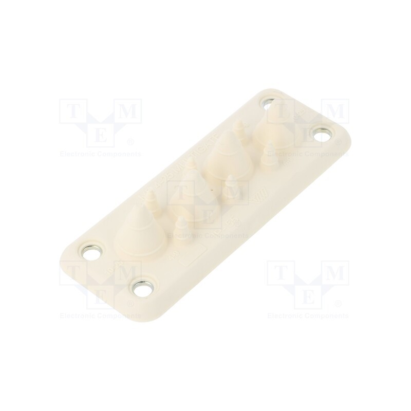 1 pcs x TRELLEBORG - MB4/10 IP55 RAL 9010 UL94V-0 - Multigate grommet, white, Holes no: 10, -40÷100°C, UL94V-0, IP55