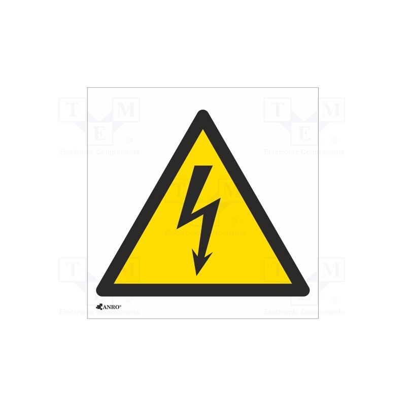 5 pcs x ANRO - IW/012/C/P - Safety sign, warning, PVC, W: 200mm, H: 200mm