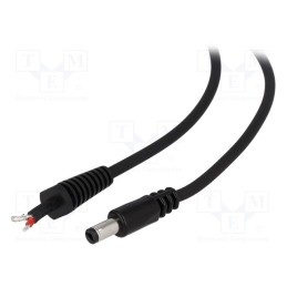1 pcs x BQ CABLE - DC.CAB.2210.0150 - Cable, 2x1mm2, wires,DC 5,5/2,1 plug, straight, black, 1.5m