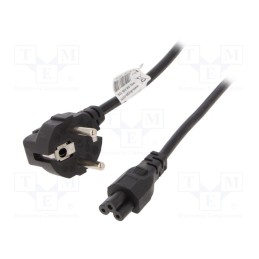 1 pcs x AKYGA - AK-NB-10A - Cable, 3G0.5mm2, CEE 7/7 (E/F) plug angled,IEC C5 female, PVC
