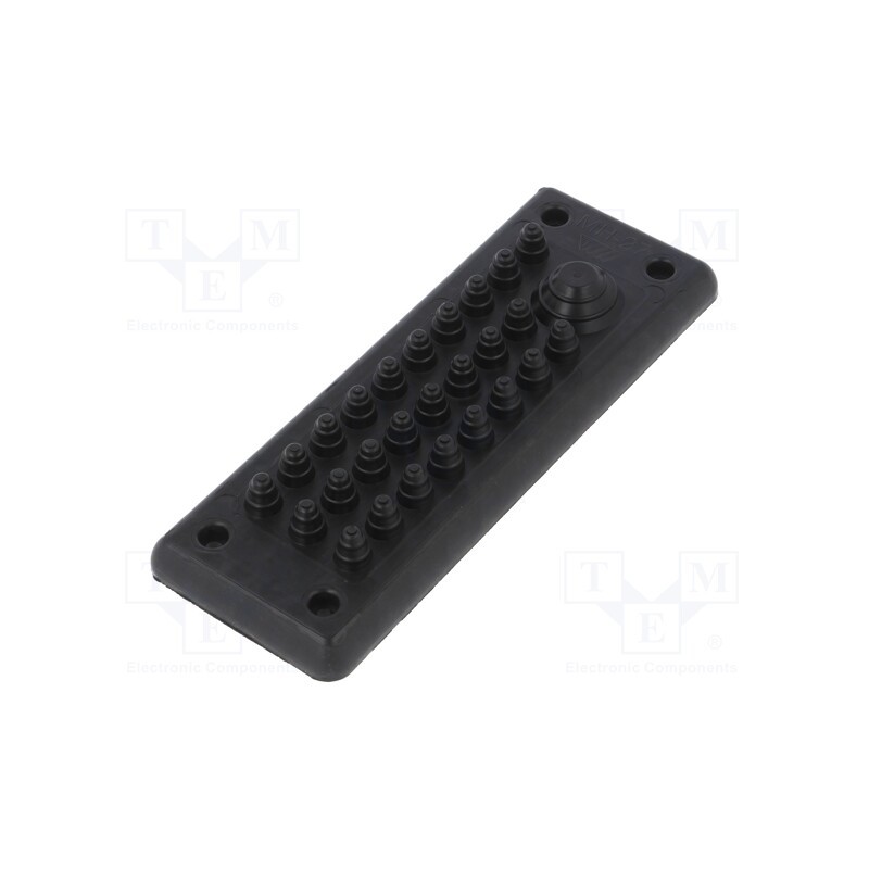 1 pcs x TRELLEBORG - MH27 IP55 RAL 9005 - Multigate grommet, black, Holes no: 27, -40÷90°C, IP55