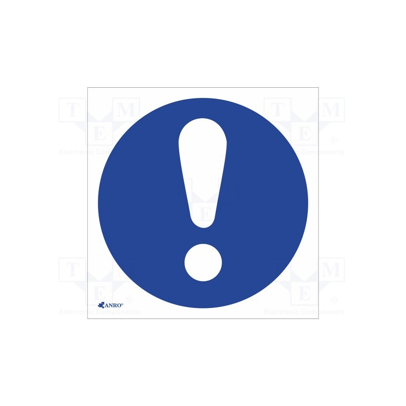 5 pcs x ANRO - IM/001/C/P - Safety sign, regulatory, PVC, W: 200mm, H: 200mm