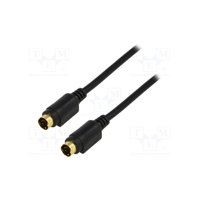 1 pcs x Goobay - 50058 - Cable, DIN mini 4pin plug,both sides, 2m, Plating: gold-plated