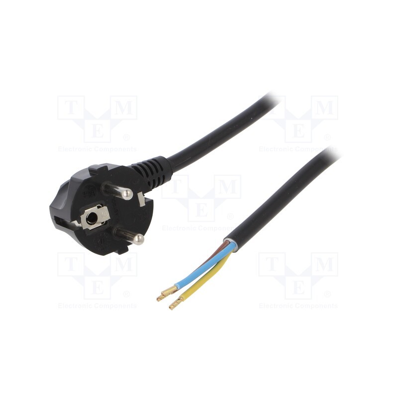 1 pcs x PLASTROL - W-97180 - Cable, 3G1.5mm2, CEE 7/7 (E/F) plug angled,wires,SCHUKO plug