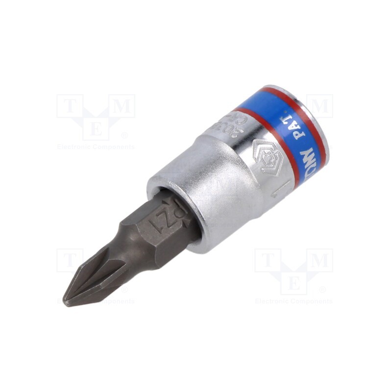 1 pcs x KING TONY - 203801 - Socket, socket spanner, PZ1, 1/4', 37mm, Bit: Pozidriv®
