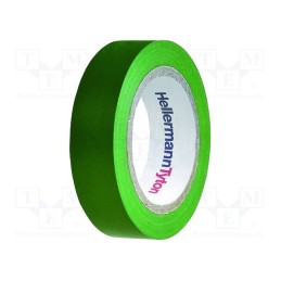 5 rol x HELLERMANNTYTON - 710-00103 HELATAPE FLEX15 - Tape: electrical insulating, W: 15mm, L: 10m, Thk: 150um, green, 220%