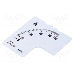 1 pcs x SELEC - SCL-AM-I-2-800/5A - Scale, for analogue ammeter, I AC: 0÷800A, 90°, SCL-AM-I-2