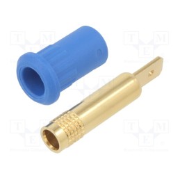 1 pcs x STu00c4UBLI - 64.3010-23 - Socket, 4mm banana, 25A, 30VAC, 60VDC, 30mm, blue, gold-plated