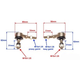 Steering rod ends atv 110 150 200