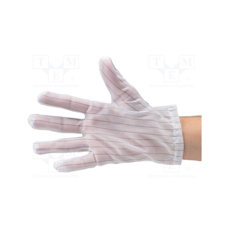 1 set x EUROSTAT GROUP - 51-690-0500 - Protective gloves, ESD, S, Features: dissipative, white