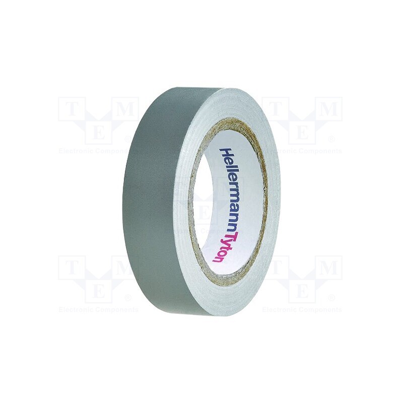 5 rol x HELLERMANNTYTON - 710-00108 HELATAPE FLEX15 - Tape: electrical insulating, W: 15mm, L: 10m, Thk: 150um, grey, 220%
