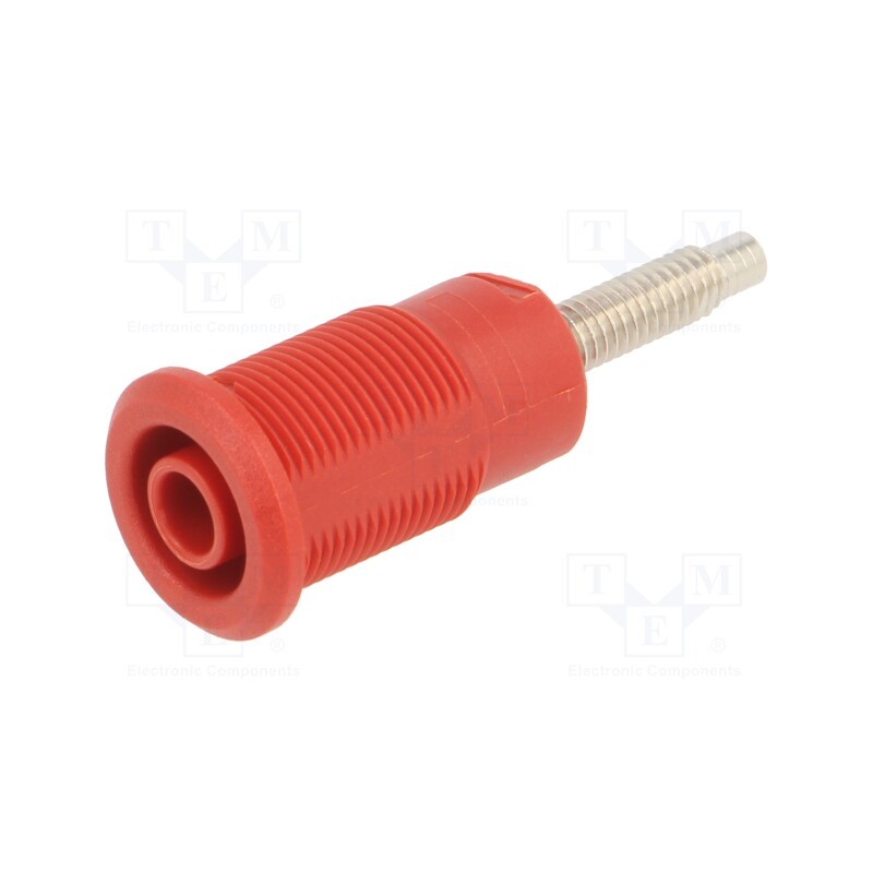 1 pcs x STu00c4UBLI - 49.7034-22 - Socket, 4mm banana, 32A, red, nickel plated, Overall len: 38.5mm