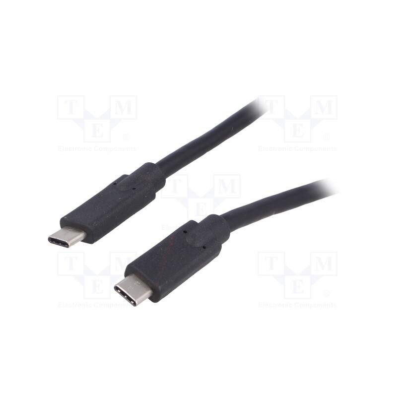 1 pcs x AKYGA - AK-USB-25 - Cable, USB 3.0, USB C plug,both sides, nickel plated, 1m, black