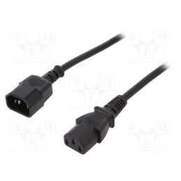 1 pcs x DIGITUS - AK-440201-012-S - Cable, IEC C13 female,IEC C14 male, 1.2m, black, 10A, 250V