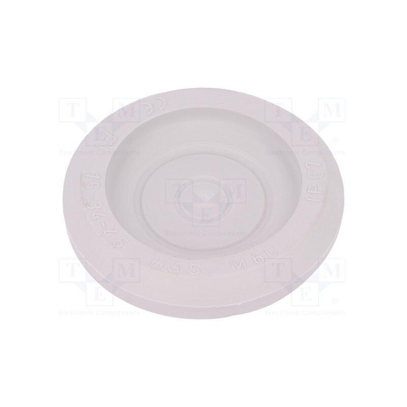 1 pcs x HT HI TECH POLYMERS - HSS-M60-TPE - Grommet, Ømount.hole: 60mm, elastomer thermoplastic TPE, grey