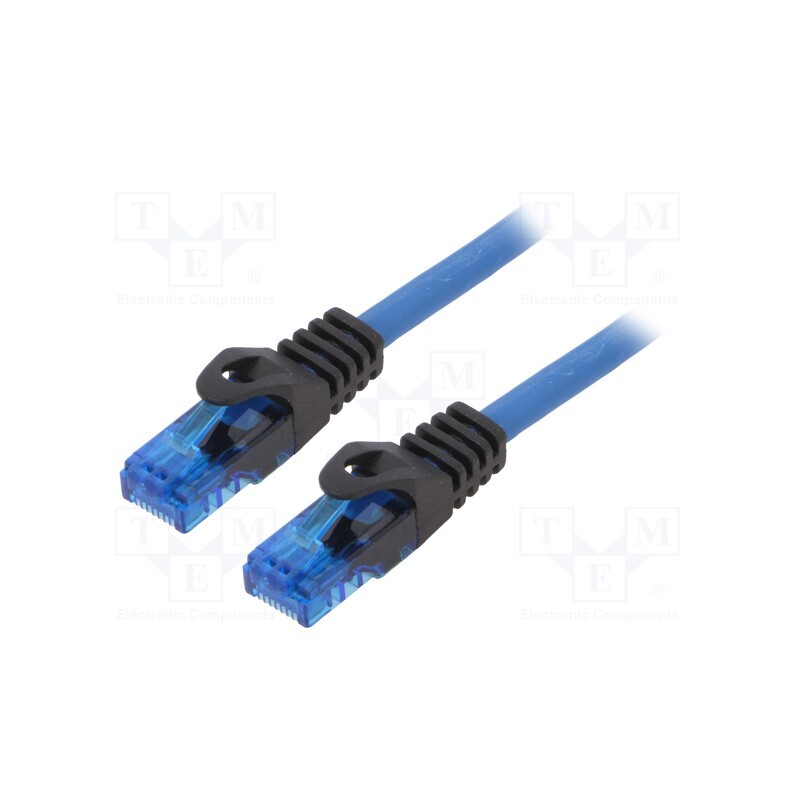 1 pcs x LOGILINK - CPP001 - Patch cord, U/UTP, 6a, solid, Cu, blue, 1m, RJ45 plug,both sides