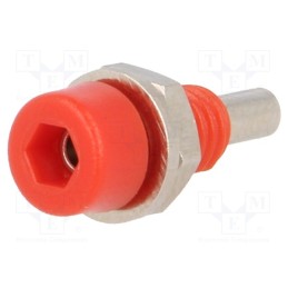 2 pcs x ELECTRO-PJP - 224-M5-I-RT - Socket, 2mm banana, 10A, 60VDC, Overall len: 17mm, red, insulated