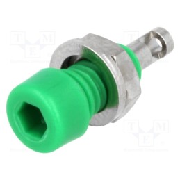 2 pcs x ELECTRO-PJP - 224-M5-I-GN - Socket, 2mm banana, 10A, 60VDC, Overall len: 17mm, green, insulated