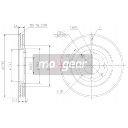 Maxgear 19 1003 brake disc