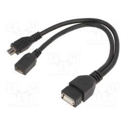 1 pcs x GEMBIRD - A-OTG-AFBM-04 - Cable, USB 2.0, 0.15m, black, PVC, Cablexpert