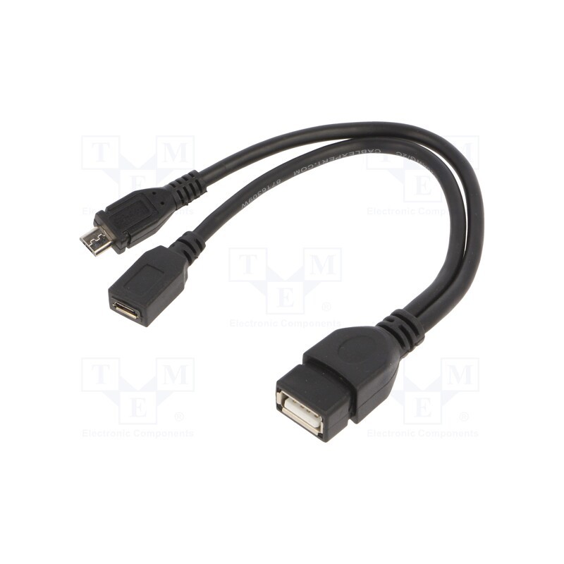 1 pcs x GEMBIRD - A-OTG-AFBM-04 - Cable, USB 2.0, 0.15m, black, PVC, Cablexpert