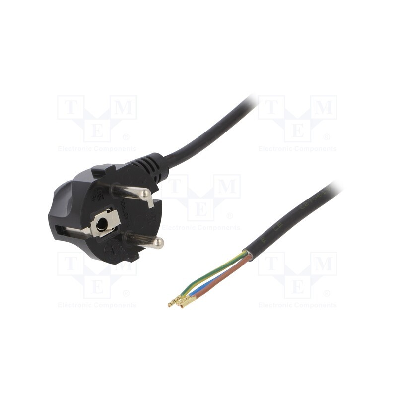 1 pcs x PLASTROL - W-97154 - Cable, 3G0.75mm2, CEE 7/7 (E/F) plug angled,wires,SCHUKO plug