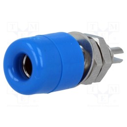1 pcs x SCHu00dcTZINGER - IBU 401 NI / BL - Socket, 4mm banana, 32A, 60VDC, blue, nickel plated, insulated
