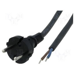 1 pcs x JONEX - S8RR-2/10/1.5BK - Cable, 2x1mm2, CEE 7/17 (C) plug,wires, rubber, Len: 1.5m, black