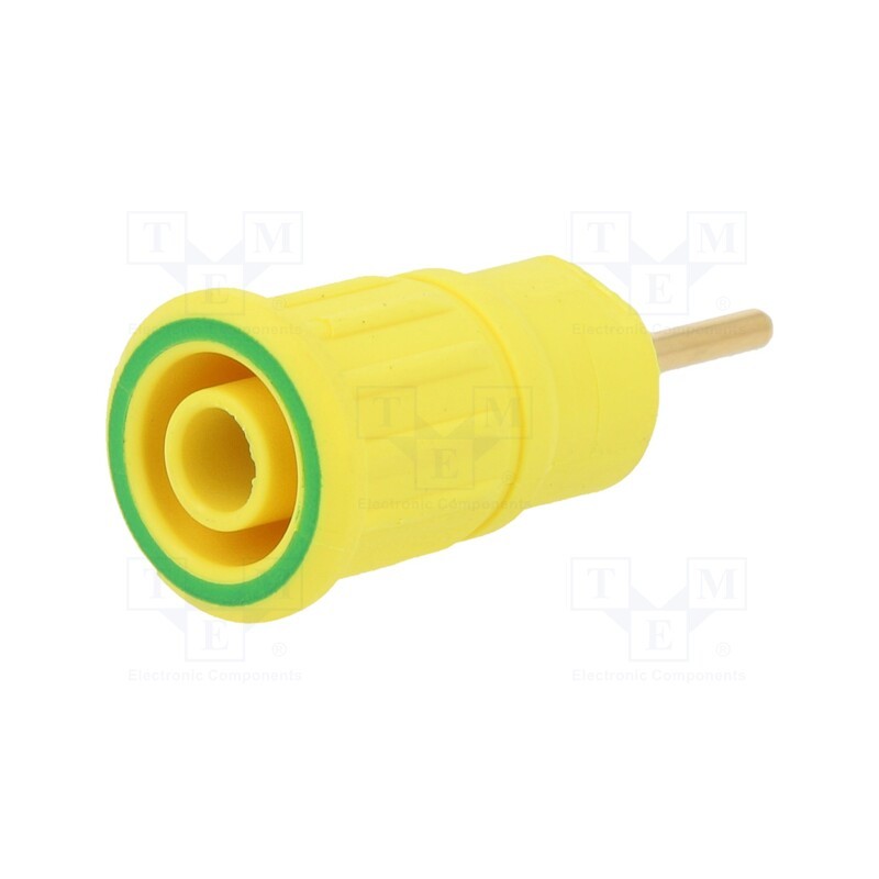 1 pcs x STu00c4UBLI - 23.3130-20 - Socket, 4mm banana, 24A, 1kV, L: 35.5mm, yellow-green, gold-plated