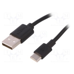 1 pcs x Goobay - 59118 - Cable, USB 2.0, USB A plug,USB C plug, 0.5m, black, Core: Cu, PVC
