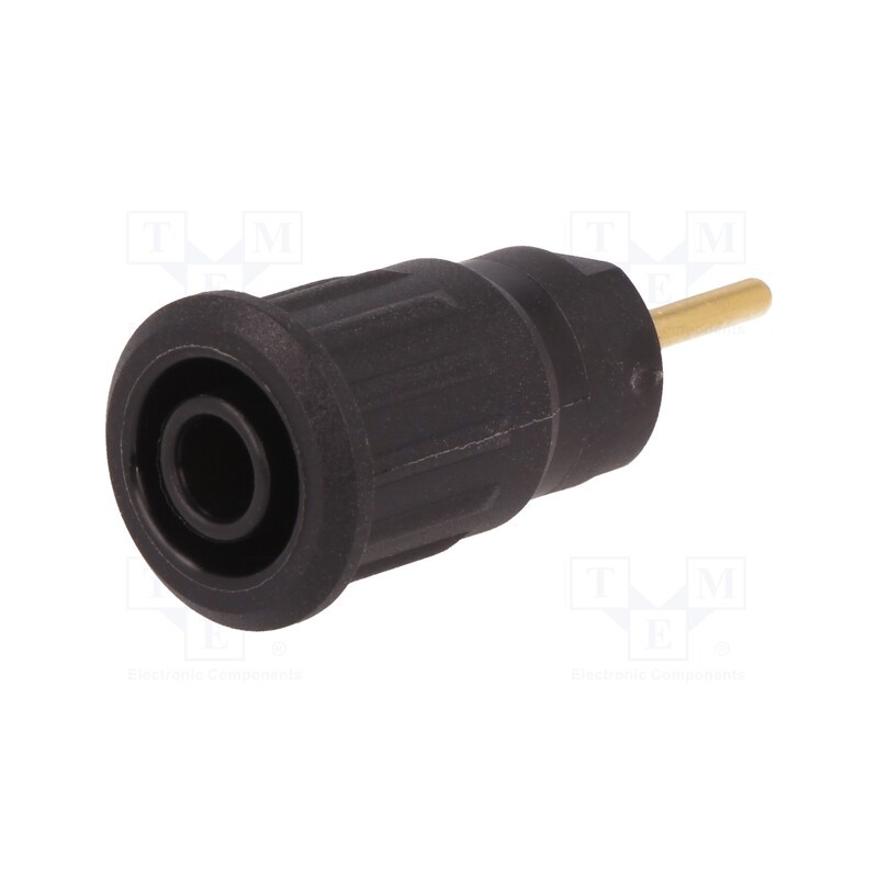 1 pcs x STu00c4UBLI - 23.3130-21 - Socket, 4mm banana, 24A, 1kV, L: 35.5mm, black, gold-plated