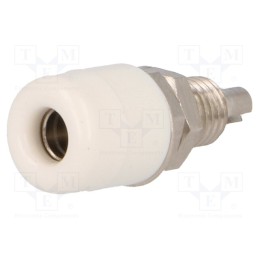 1 pcs x SCHu00dcTZINGER - IBU 401 NI / WS - Socket, 4mm banana, 32A, 60VDC, white, nickel plated, insulated