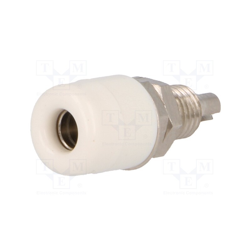 1 pcs x SCHu00dcTZINGER - IBU 401 NI / WS - Socket, 4mm banana, 32A, 60VDC, white, nickel plated, insulated