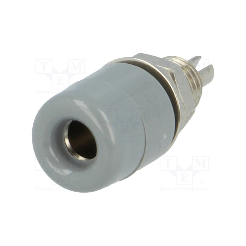 1 pcs x SCHu00dcTZINGER - IBU 401 NI / GR - Socket, 4mm banana, 32A, 60VDC, grey, nickel plated, insulated