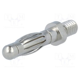 5 pcs x SCHu00dcTZINGER - FK 1209 NI - Plug, 4mm banana, 32A, 33VAC, 70VDC, 26mm, nickel plated, screw