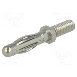 5 pcs x SCHu00dcTZINGER - FK 1210 NI - Plug, 4mm banana, 32A, 33VAC, 70VDC, 30mm, nickel plated, Thread: M4