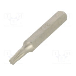 1 pcs x BETA - 12560046 - Screwdriver bit, Torx®, TX08, Overall len: 27mm, Kind: precision