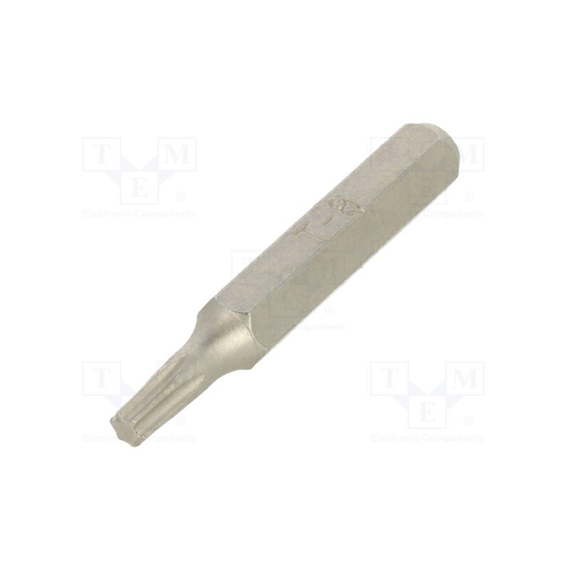 1 pcs x BETA - 12560046 - Screwdriver bit, Torx®, TX08, Overall len: 27mm, Kind: precision